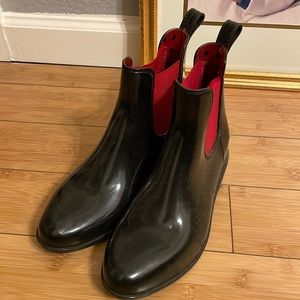 Lauren by Ralph Lauren black and red rain boots